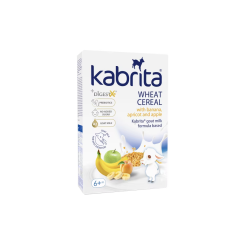 Kviešu putra Kabrita® uz piena maisījuma pamata ar banānu, ābolu un aprikozi, 180g